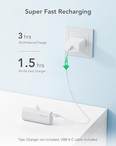 charmast Small Portable Charger for iPhone, Ultra-Compact 20W PD Fast Charging Power Bank 5000mAh, Mini Battery Pack for iPhone 14/14 Pro Max/13/13 Pro Max/12/12 Pro Max/11/XR/X/8/7/6 etc thumbnail 9