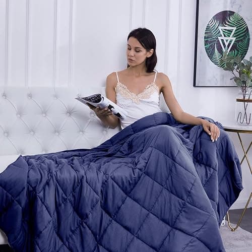 L'AGRATY Weighted Blanket - 48"x72" 15lbs Cooling Breathable Heavy Blanket Microfiber Material with Glass Beads for Adult All-Season Summer Fall Winter Soft Thick Comfort thumbnail 7