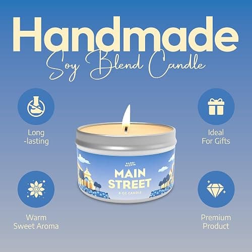 Park Scents Disneyland Main Street Inspired Scented Vanilla Candle - Handmade Soy Candle, Long Lasting, Warm, Sweet Aroma for Home thumbnail 3