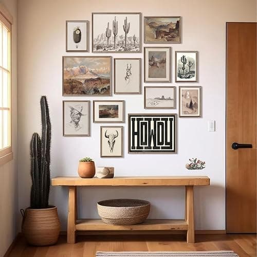 Western Decor Vintage Western Wall Decor,Farmhouse Cowboy Decor Wall Art,Boho Ranch Landscape Art Prints Canyons Cacti Desert Southwestern Wall Decor Aesthetic Pictures,Rustic Southwestern Artwork Prints for Room Bedroom Bathroom Decoration,Unframed thumbnail 3