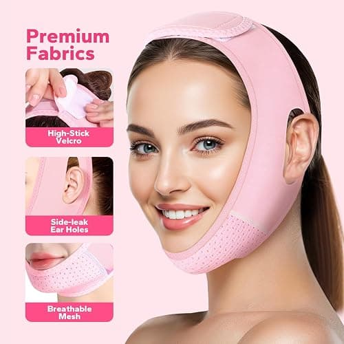 FairyFace V-Face Slimming Strap, Chin Strap for Sleeping, V Line Lifting Mask, Reusable V Shaped Belt, Double Chin Reducer, Firms and Lifts Facial Contours, Jaw Exerciser, Chin Up Patch thumbnail 5