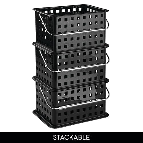 iDesign Plastic Shower Caddy Basket with Handle for Bathroom or College Dorm - Black - Made in USA thumbnail 5