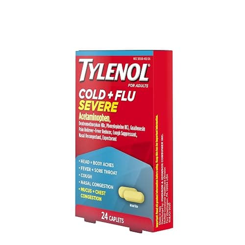 Tylenol Cold + Flu Severe Medicine Caplets for Fever, Pain, Cough & Congestion, 24 ct. - 24 Count (Pack of 1) - Cold + Flu - Caplets thumbnail 13