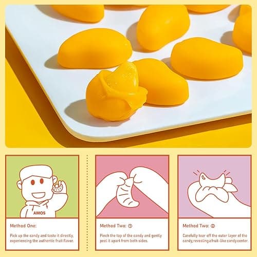 AMOS Peelerz Peelable Gummy Candy Variety Pack, Mango White Peach Banana Green Apple Passion Fruit Lychee, Soft Chewy Fruit Snack, Pack of 6 thumbnail 3