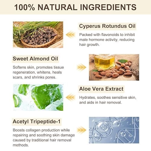 Rulviou Cyperus Rotundus Oil,Natural Cyprus Oils For Hair Removal,Gentle and Effective Cypress For Reducing Body Hair Growth, Ideal for All Skin Types 2 fl.oz thumbnail 6