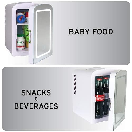 Koolatron Mirrored LED Mini Cooler/Mini Fridge for Cosmetics, Beverages, Food, or Medicines (4 Liters/4.2 Quarts) thumbnail 6