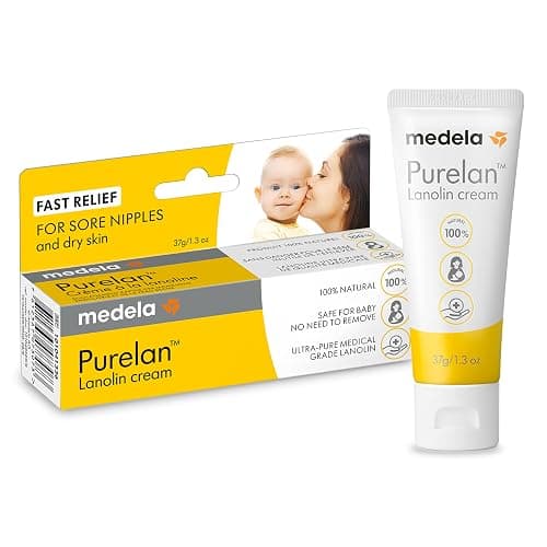 Medela Purelan Lanolin Nipple Cream, Fast Relief for Sore Nipples & Dry Skin During Breastfeeding, Safe for Breastfeeding Baby, Natural, Hypoallergenic, Fragrance-Free, 37g - Image 1