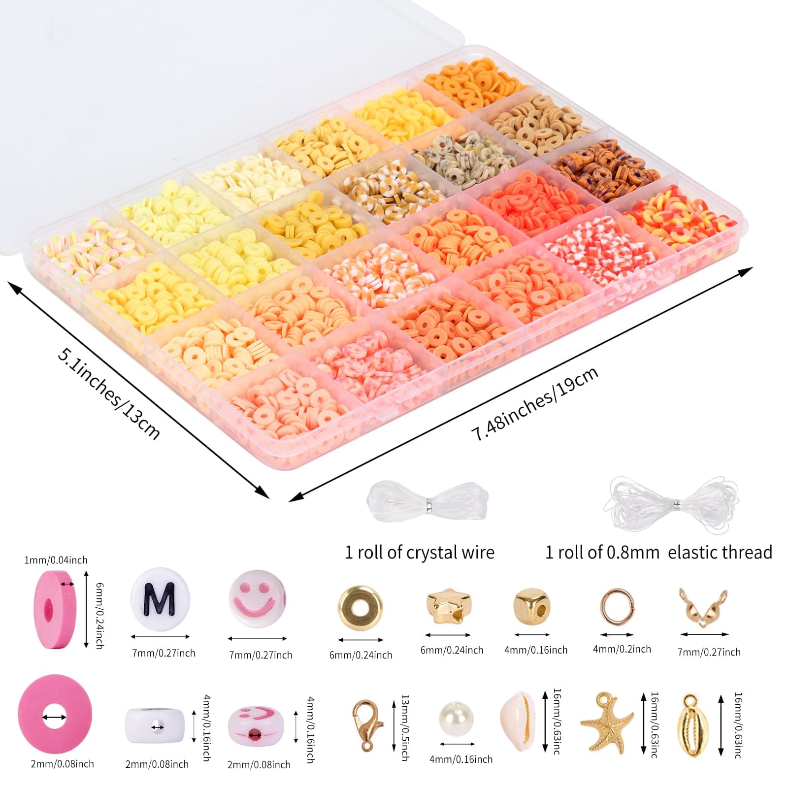 QUEFE 15000pcs, 144 Colors Clay Beads, Charm Bracelet Making kit for Girls 8-12, Polymer Heishi Beads for Jewelry, for Crafts thumbnail 5