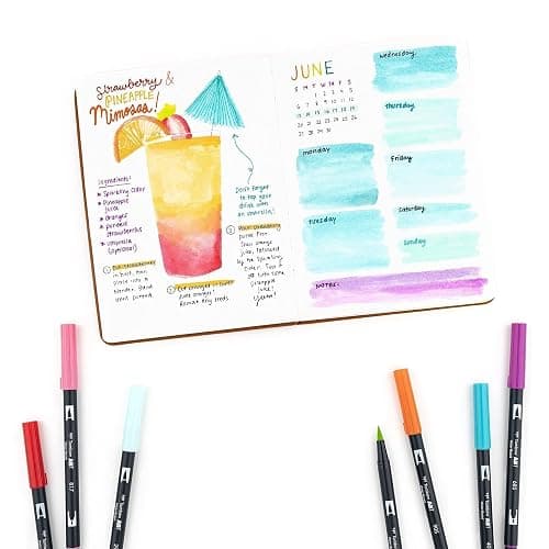 Tombow 56189 Dual Brush Pen Art Markers, Tropical, 10-Pack. Blendable, Brush and Fine Tip Markers thumbnail 9