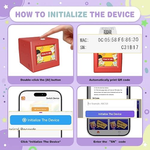 Bioetva AI Smart Voice Sticker Printer Box, Smart Thermal Sticker Printer with Voice Control & Display, Inkless Portable Mini Printer for DIY, Study & Creative Fun, Includes 5 Rolls of Paper thumbnail 6