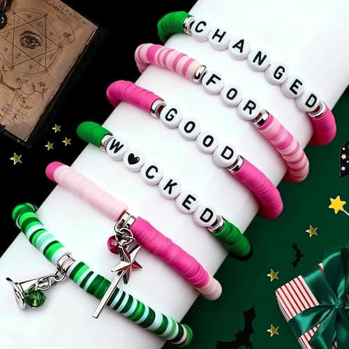 lakayfimily Wicked Friendship Bracelet for Women Magic Wand&Witch Hat Beaded Stretch Bracelet Wicked Gifts Fans Party Dress Costume Accessories thumbnail 3