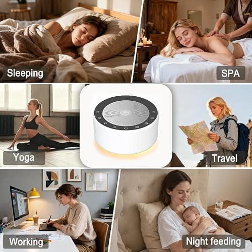 Kipcush White Noise Sound Machine with Nursery Lamp, Mood Lighting, 7 Colour Night Light, 30 Soothing Sounds for Baby/Adult. Timer, Plug in, Memory Function, Touch Control thumbnail 5
