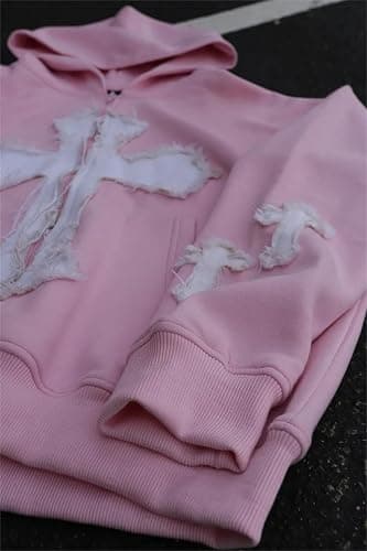 Thopavenoir Women Zipper Graphic Patchwork Hoodies Y2k Oversized Tee Girls Couples Sweatshirts Aesthetic Preppy Goth Jacket thumbnail 4