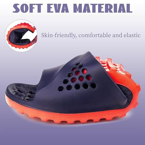 Loniuy Men's Quick-Dry Shower Slippers Non-Slip Drain Hole Shoes Lightweight Comfortable Slides for Home College Dorm Bathroom Beach Gym thumbnail 4