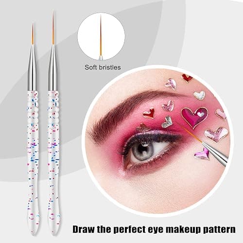 5Pcs Nail Art Liner Brushes, Etercycle Nail Gel Polish Painting Brush Set, Thin Nail Art Dotting Drawing Pen (7/9/11/15/20mm) thumbnail 6