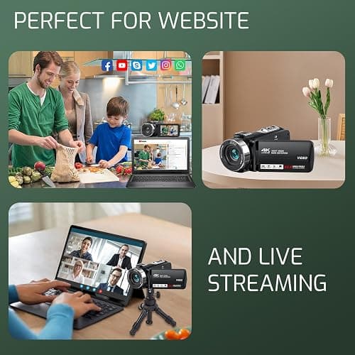 4K Video Camera Camcorder Ultra HD 80MP Vlogging Camera for YouTube 18X Digital Zoom 3.0" IPS 270° Screen IR Night Vision Camcorder Recorder with 32GB SD Card, Lens Cap and 2 Batteries thumbnail 6