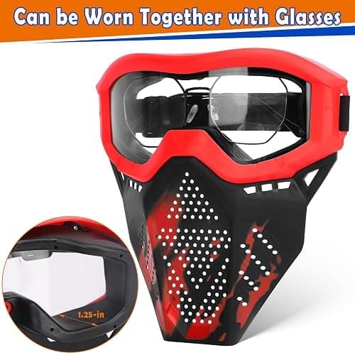 POKONBOY 4 Pack Tactical Mask for Kids, Safety Goggles Compatible with Nerf Rival, Apollo, Zeus, Khaos, Atlas, & Artemis Blasters Age 8+ Years Old thumbnail 4