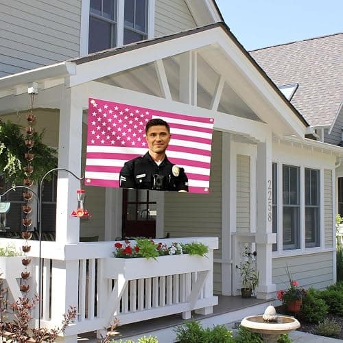 Tim Bradford Flags 3x5Ft, eric flag winter American pink Tapestry,With 4 Brass Grommets,For College Dorm Room Decor,Outdoor Parties,Tailgates Yard,Room Decoration thumbnail 4