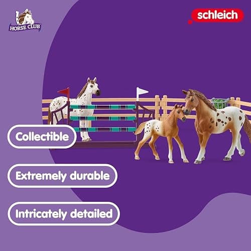 schleich Horse Club - 17PC Lisa’s Tournament Training Equestrian Playset with Appaloosa Family - Realistic Horse Toys with Jump and Fence - Animal Figurines for Screen-Free Play - Kids 5+ | 42433 thumbnail 4