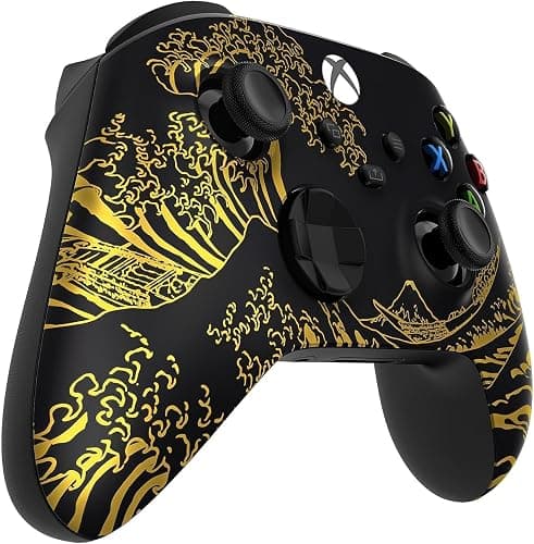 Custom Controllerzz Wireless Controller for Microsoft Xbox Series X/S & Xbox One - Soft Touch Feel - Custom Series X/S Controller (X/S Golden Waves) thumbnail 2