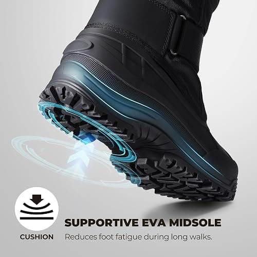 NORTIV 8 Men's Waterproof Winter Snow Boots Insulated Fur Liner Lightweight Outdoor Tall Boots thumbnail 6