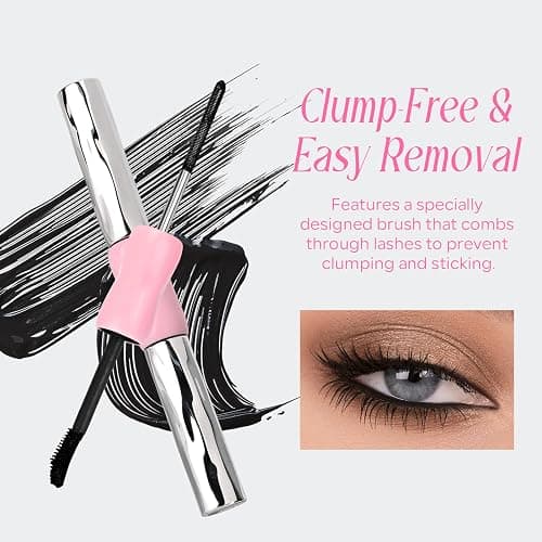 KYDA 2-in-1 Double Ended Mascara, Volumizing Lengthening Clump-Free Metal Wand Black Mascara, Waterproof Formula for Dramatic Lashes, Curling Multiplying Lash, Washable Eyelash Makeup, 2pcs thumbnail 3