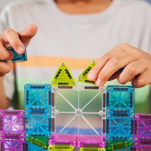 Magna-Tiles microMAGS Travel Set Deluxe 55-Piece Magnetic Construction Set, The Original Magnetic Building Brand thumbnail 2