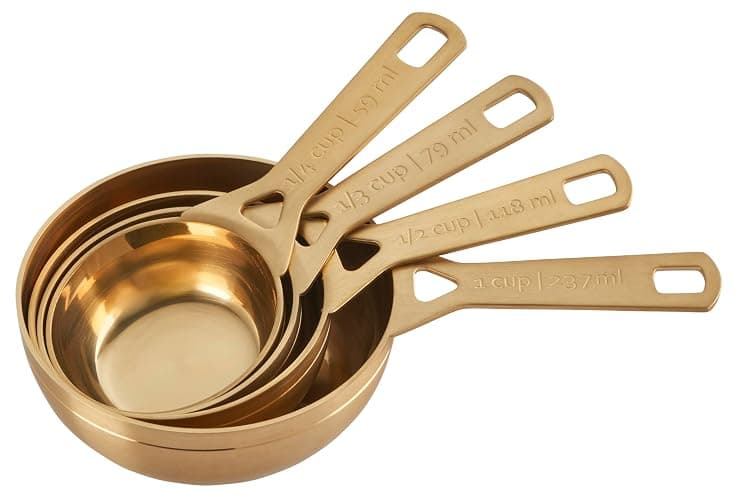 Le Crueset Measuring Cups, Gold, Set of 4 (1,1/2,1/3,1/4 cups) - Image 1
