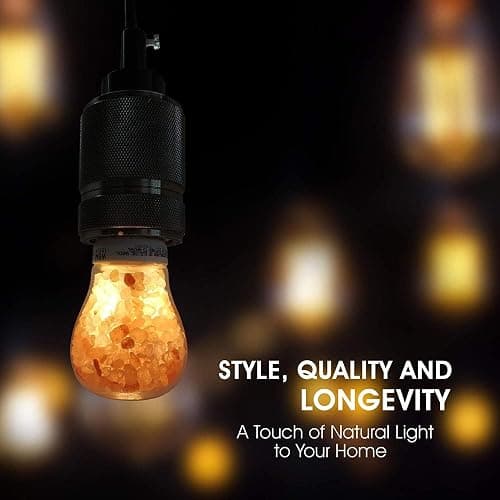 Himalayan Glow Salt Light Bulbs 60-Watt Equivalent, Warm Amber Glow, 7 watts, 2 Count (Pack of 1) thumbnail 4