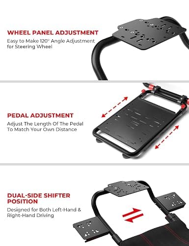 RACGTING Racing Simulator Cockpit for G920 G29 G923, Foldable Racing Simulator for Thrustmaster T248X T248 T300 T150 458 TX Xbox PS5 PS4 PC (Black) thumbnail 4
