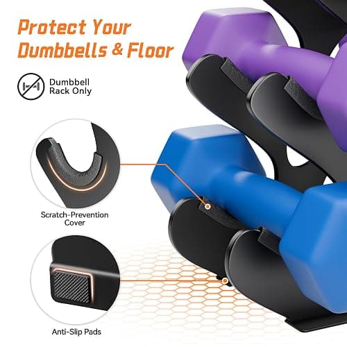 5-Tier | 4-Tier | 3-Tier Dumbbell Rack Only for Home Gym Women Dumbbell Holder with Handle Weight Racks For Free Weights Dumbbell Tower (Dumbbells Not Included) thumbnail 2