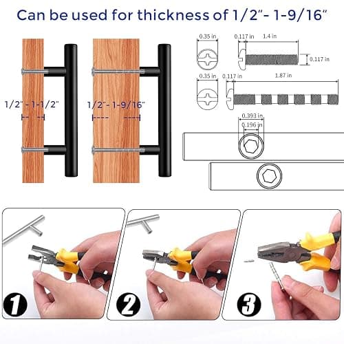 Ravinte 18 Pack | 5 inch Cabinet Pulls Matte Black Stainless Steel Kitchen Drawer Pulls Cabinet Handles 5 inchLength, 3 inch Hole Center thumbnail 5