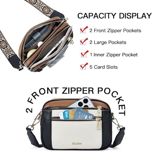 Telena Small Crossbody Bags For Women Vegan Leather Crossbody Purse With Adjustable Wide Strap For Daily Life thumbnail 5