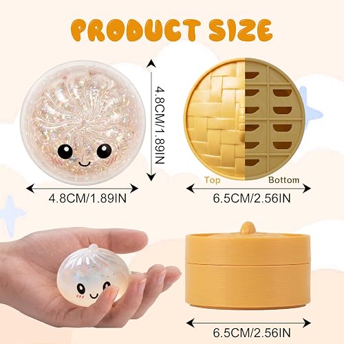 4Pcs Mini Glitter Dumpling Squishy, 2026 Upgrade Glitter Dumpling Squishy Mystery Box, Colorful Dumplings Stress Balls Fidget Sensory Toy, Stocking Stuffers with Food Steamer Stretchy Desk Toys thumbnail 3