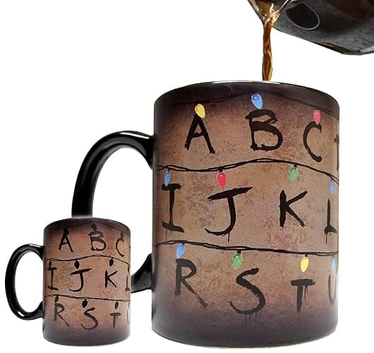 Javaas Xmas Lights 11oz Color Changing Ceramic Mug - Stranger Temperature Heat Sensitive Lights Cup - Giftable Foam Box Protection Thing Included - Image 1