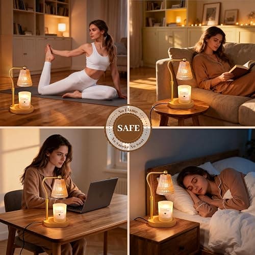 ZUSANUN Candle Warmer Lamp, Adjustable Height & Dimmable, Candles with Timer, 2H/4H/8H Auto Off, Safe Flameless Night Light for Home Decor, Bedroom, Office, Christmas Birthday Gift for Women & Men thumbnail 6