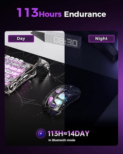 GravaStar Mercury X Pro Wireless Gaming Mouse, Come with 8K Dongle – 32,000 DPI PAW 3950 Sensor, 8,000Hz Polling Rate, Only 49g, Magnesium Alloy Hollow Frame, RGB Lighting, 5 Programmable Buttons thumbnail 4