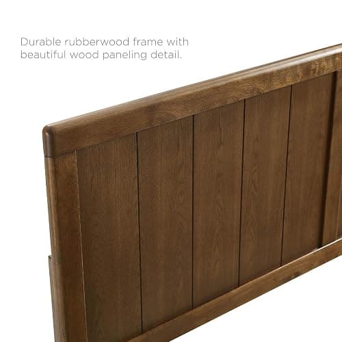 Modway Alana Wood Full Platform Bed in Walnut with Splayed Legs, Double thumbnail 8