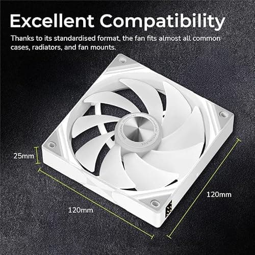 TRYX ROTA SL ARGB White 120mm Case Fan 3in1 Pogo-Pin Connection with Magnetic Cable Gen2 ARGB Light Quiet PC Case Fan thumbnail 7