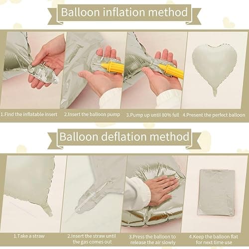 Cream Heart Balloons, 10PCS Cream White Foil Heart Shape Balloons, 18inch Beige Foil Valentine Balloons for Helium Nude Neutral Love Balloon for Valentines Day, White Wedding, Brithday Decorations thumbnail 8