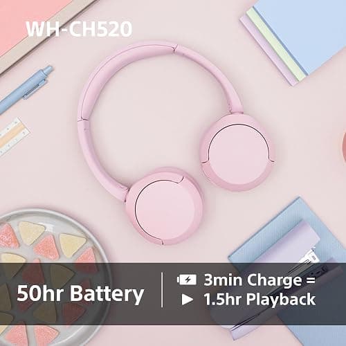 Sony WH-CH520 Wireless Bluetooth On-Ear Headphones, Lightweight Design, Up to 50hr Battery Life, Quick Charge, EQ, Clear Call Quality, iOS & Android - Black thumbnail 6