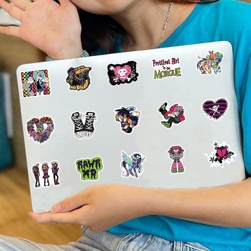 65pcs Scene Stickers Pack, Aesthetic Vinyl Waterproof Cute Cartoon Stickers Bulk for Scrapbook Laptop Luggage Water Bottle Tooth Shaped Graphics Decals for Teens Kids for DIY Decor thumbnail 3
