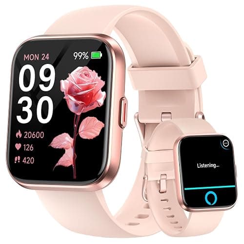 Fitpolo Smart Watches for Women Android iPhone, 1.8'' Women Smartwatch with Alexa Built-in, Bluetooth Calls, IP68 Waterproof, 7 Days Battery, Heart Rate/Sleep/SpO2 Monitor, 110 Sports Mode - Image 1