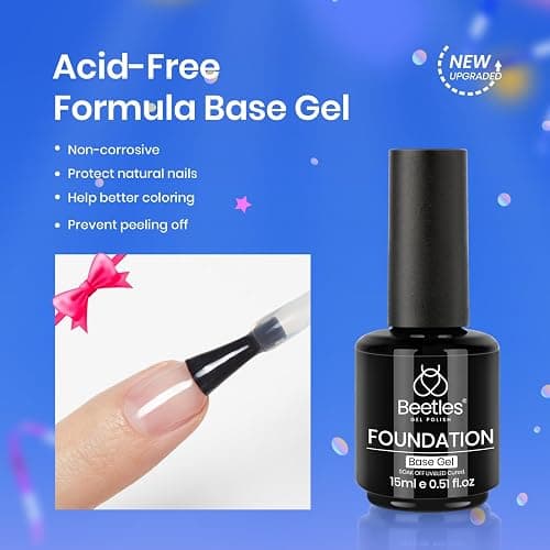 Beetles Blooming Gel & Base Top Coat Set, 3PCS 15ML Shine Finish Long Lasting No Wipe Top Coat Gel Nail Polish Base Spreading Marble Effect Soak off UV LED Nail Art Gifts for Women thumbnail 6