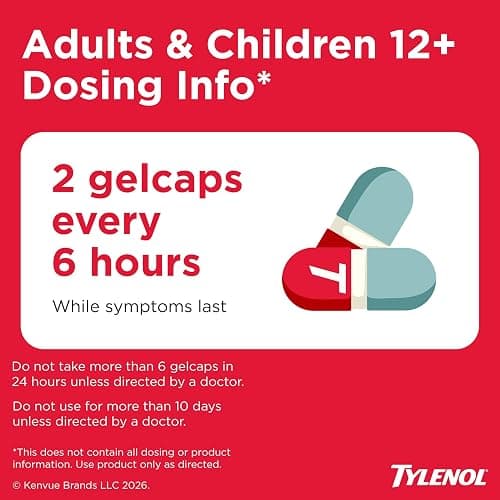 Tylenol Extra Strength Rapid Release Gels, 500 mg Acetaminophen, 100 Ct thumbnail 6