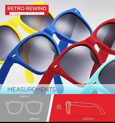 Retro Rewind Kids Sunglasses for Boys Girls Age 3-12 - Shatterproof UV400 Toddler Children Sun Glasses thumbnail 5