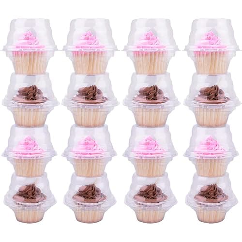 HIMETSUYA Cupcake Boxes Individual Cupcake Containers 50 Packs | Clear Plastic Cupcake Carrier for Muffin Cupcake Holders with Lids, High Topping, Thicker, Stackable thumbnail 8