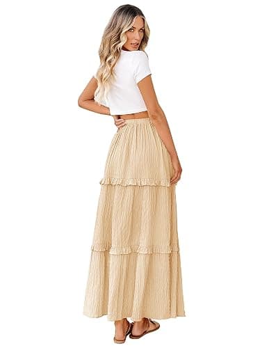 BTFBM Women's Long Summer Skirt 2026 Elegant High Waist Cocktail Party Wedding Guest Dress Flared A-Line Midi Skirts thumbnail 2