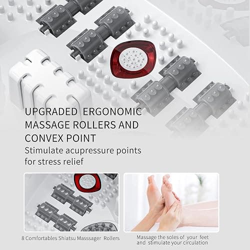 RIGHTMELL Foot Spa Bath Massager with Heat, Epsom Salt,Bubbles, Vibration and Red Light, Tub for Stress Relief,Foot Soaker, Christmas Gifts Birthday Gifts for Mom Dad Women Men Her Him thumbnail 6