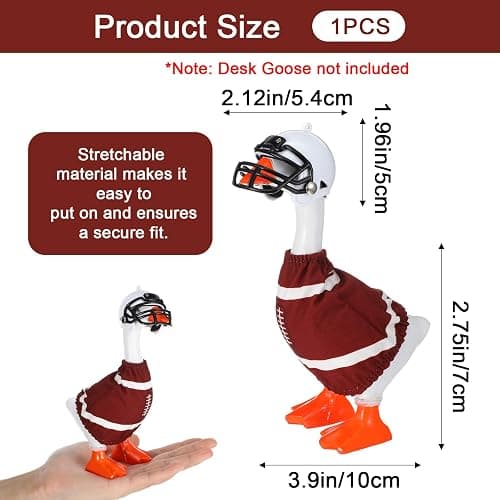 FNANJWQ 7 Inch Mini Desk Goose Outfits, Football Tabletop Goose Rugby Clothes & Helmet Desk Costumes Accessories Magnetic Geese Statue Key Holder Clothes for Table Decoration thumbnail 3